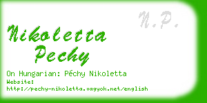 nikoletta pechy business card